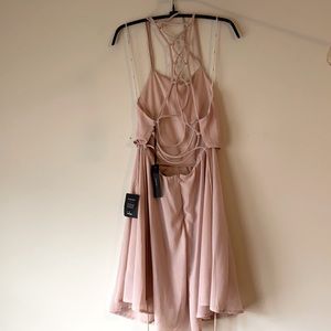Dusty Pink Lace-Up Dress